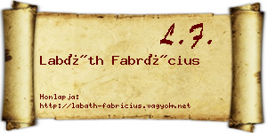 Labáth Fabrícius névjegykártya